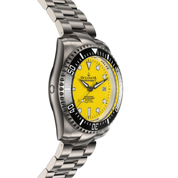 Oceaneva Titanium Deep Marine Explorer II Automatic 1250M Yellow Limited Edition - Watches.com - BKII200YLTT