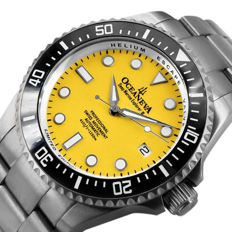 Oceaneva Titanium Deep Marine Explorer II Automatic 1250M Yellow Limited Edition - Watches.com - BKII200YLTT