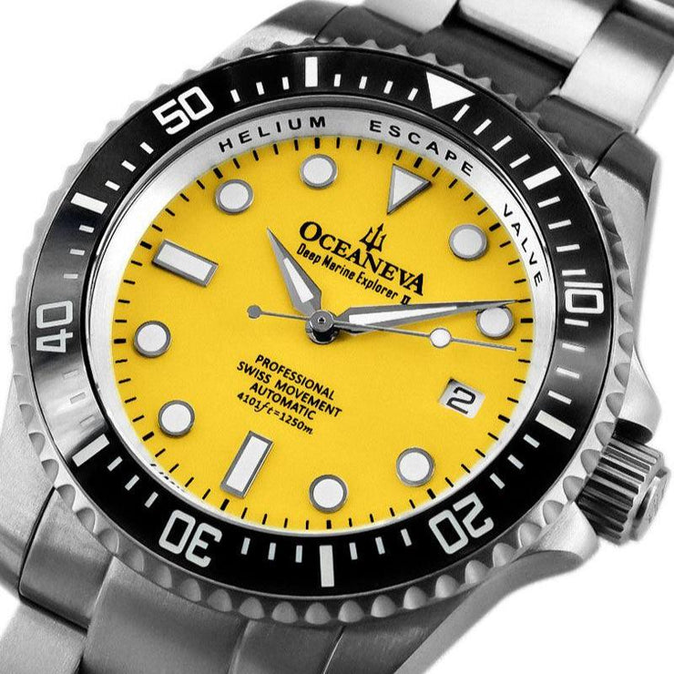 Oceaneva Titanium Deep Marine Explorer II Automatic 1250M Yellow Limited Edition - Watches.com - BKII200YLTT