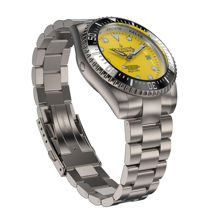 Oceaneva Titanium Deep Marine Explorer II Automatic 1250M Yellow Limited Edition - Watches.com - BKII200YLTT