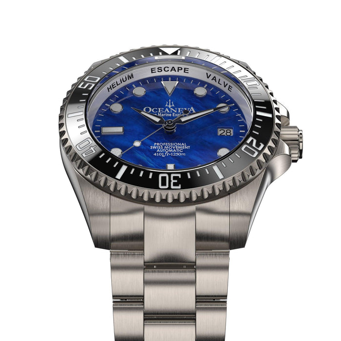 Oceaneva Titanium Deep Marine Explorer II Automatic Blue Limited Edition angled shot picture