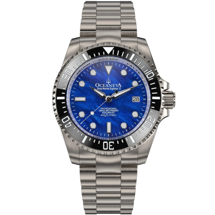 Oceaneva Titanium Deep Marine Explorer II Automatic Blue Limited Edition - Watches.com - BKII200BLMOPTT