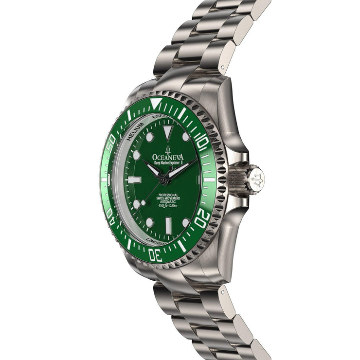 Oceaneva Titanium Deep Marine Explorer II Automatic Green Limited Edition - Watches.com - GRII200GRTT