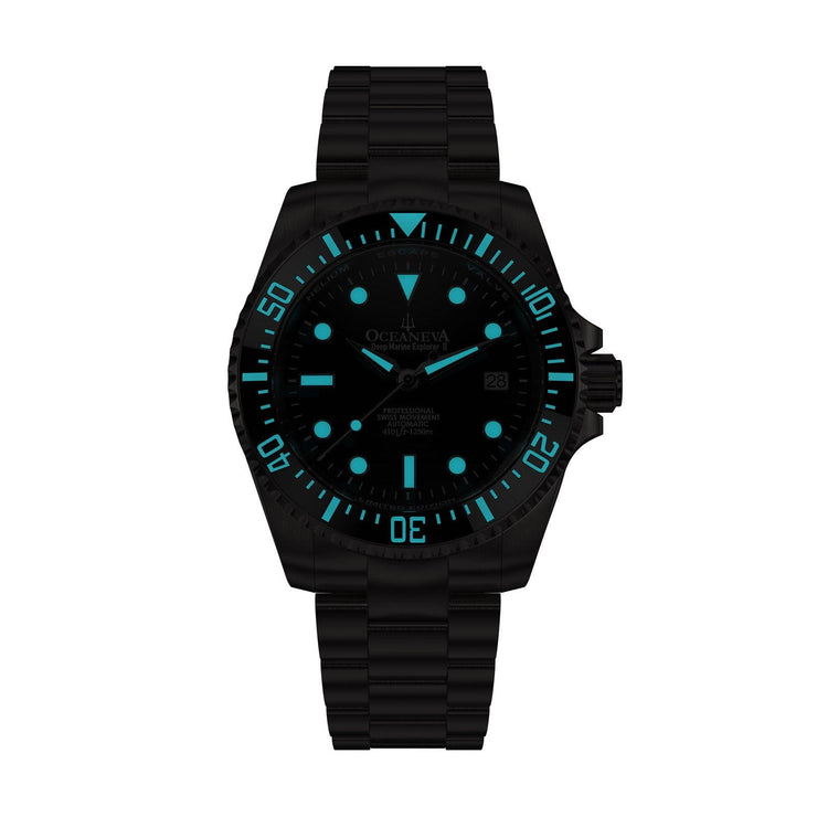 Oceaneva Titanium Deep Marine Explorer II Automatic Pro Diver Black Limited Edition - Watches.com - BKII200BKTT