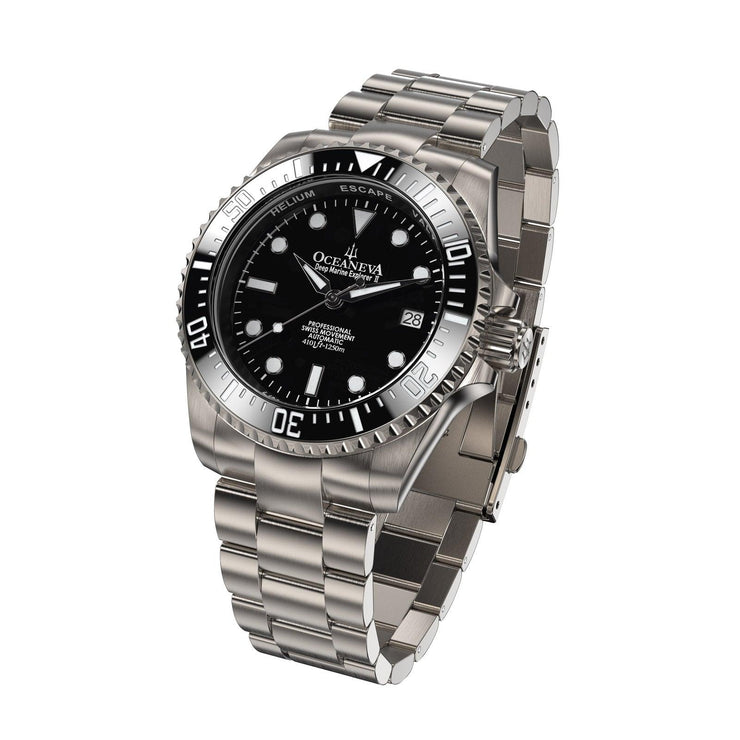 Oceaneva Titanium Deep Marine Explorer II Automatic Pro Diver Black Limited Edition - Watches.com - BKII200BKTT