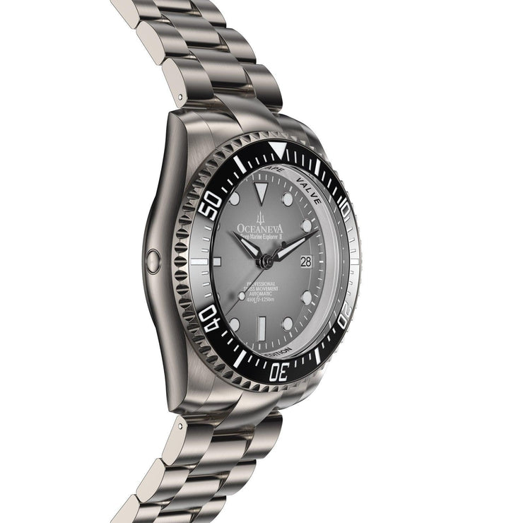 Oceaneva Titanium Deep Marine Explorer II Pro Diver Light Gray Limited Edition - Watches.com - BKII200SVTT