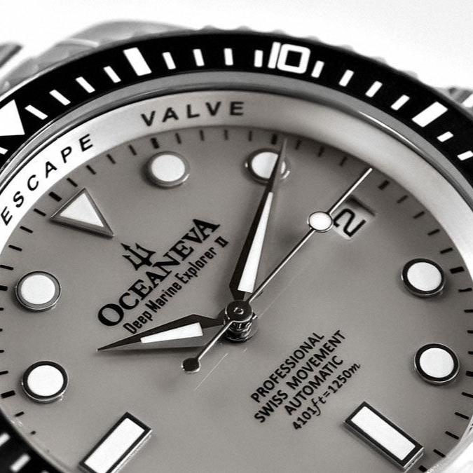 Oceaneva Titanium Deep Marine Explorer II Pro Diver Light Gray Limited Edition - Watches.com - BKII200SVTT