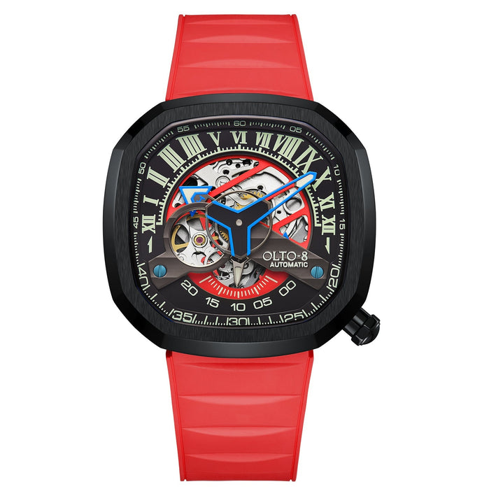 Olto-8 Infinity II RPM Automatic Black Red angled shot picture