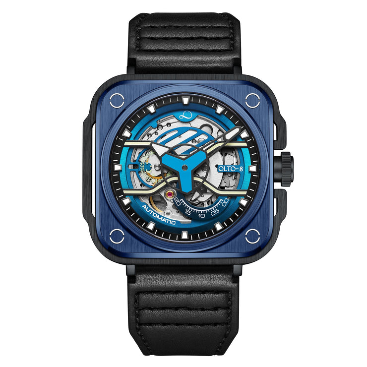 Olto - 8 Iron - Ex Skeleton Automatic Blue - Watches.com - G2 - S638 - L3