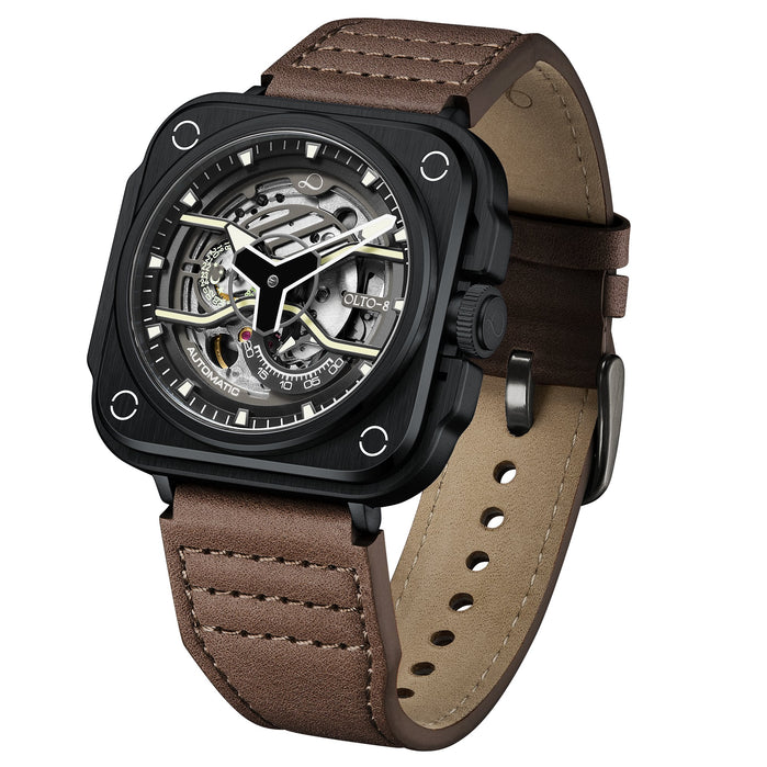 Olto-8 Iron-Ex Skeleton Automatic Brown angled shot picture