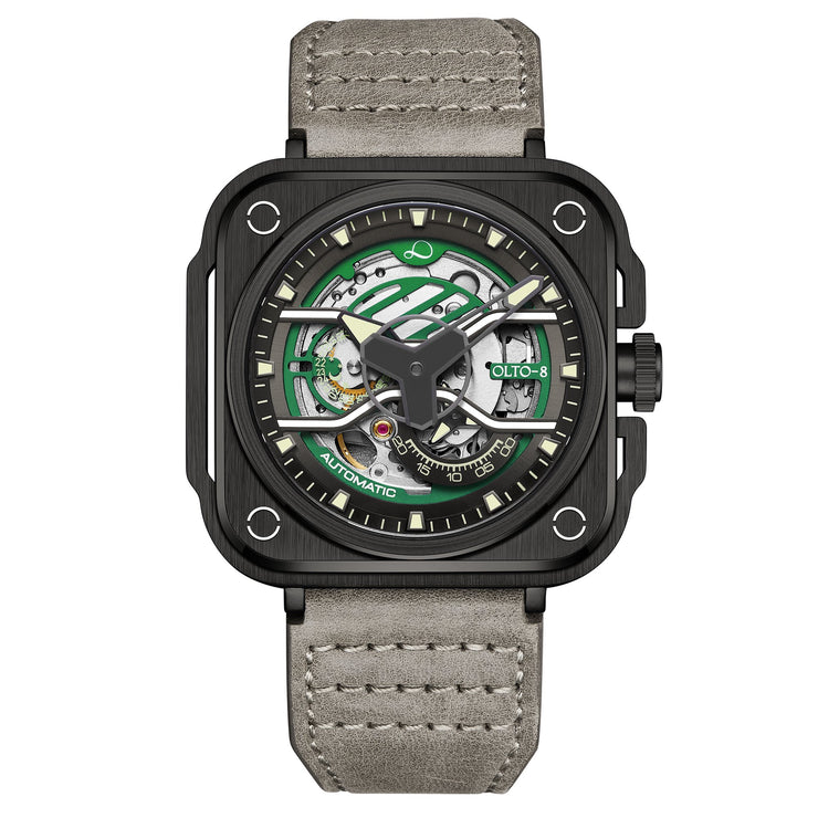 Olto - 8 Iron - Ex Skeleton Automatic Green - Watches.com - G2 - S272 - L2