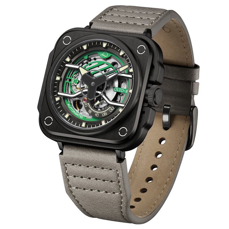 Olto - 8 Iron - Ex Skeleton Automatic Green - Watches.com - G2 - S272 - L2