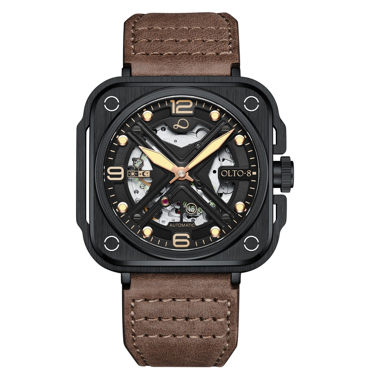 Olto - 8 Iron - X Skeleton Automatic Brown - Watches.com - G1 - S335 - L9