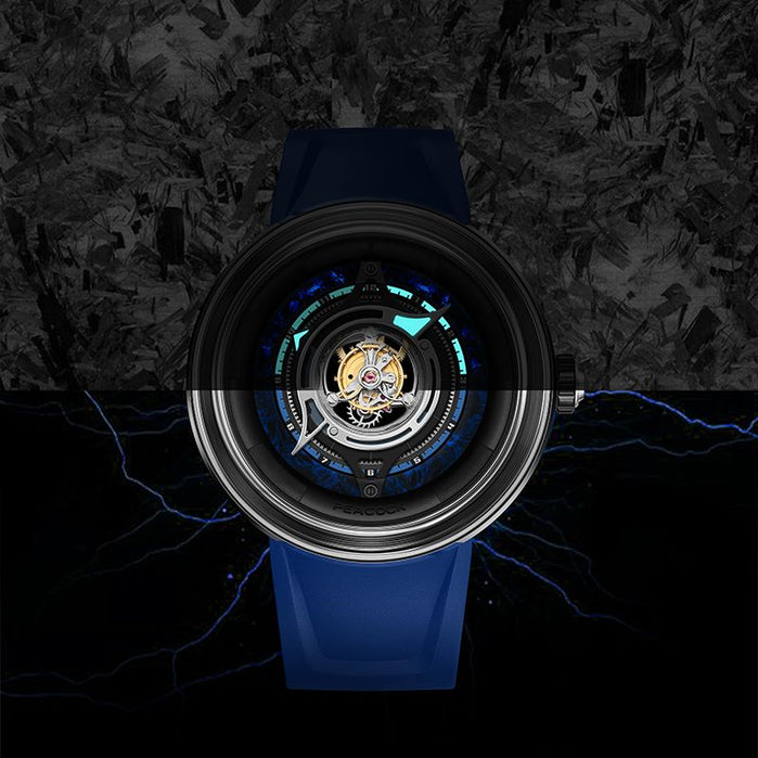 Peacock Black Hole Tourbillon Blue angled shot picture