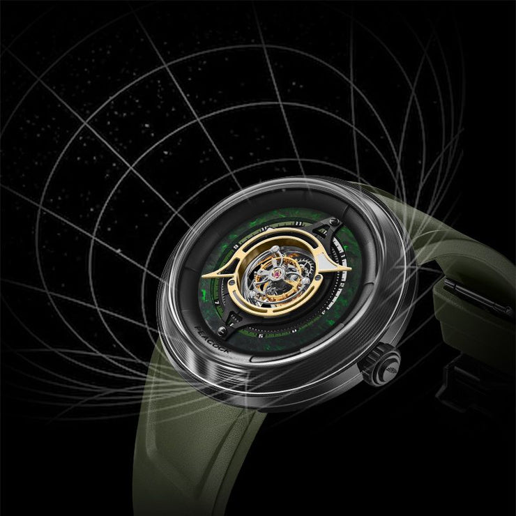 Peacock Black Hole Tourbillon Green - Watches.com - PBG0101.03