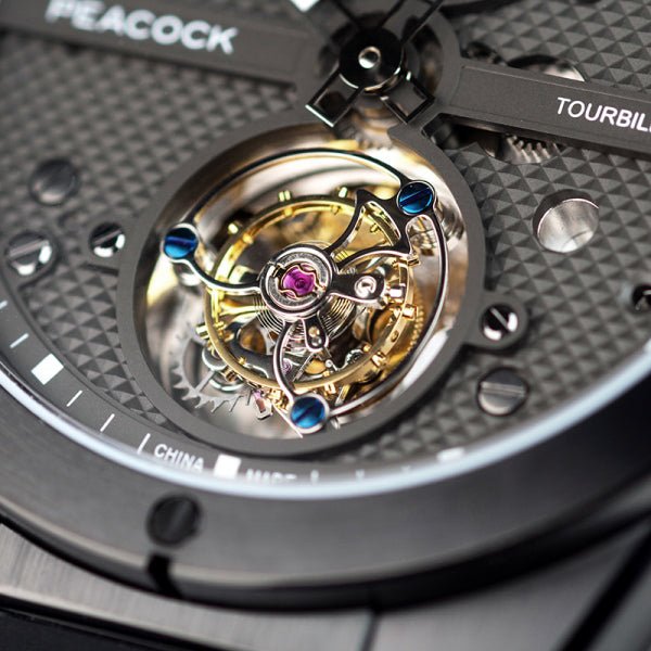 Peacock Climber Tourbillon Automatic All Black angled shot picture