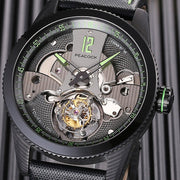 Peacock Pathfinder Carbon Fiber Tourbillon Green Black - Watches.com - P501 - 4 - Green