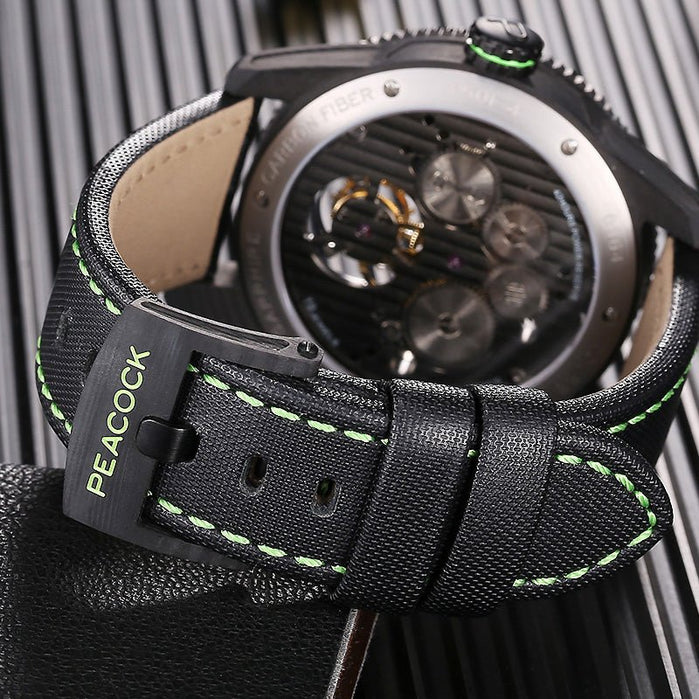 Peacock Pathfinder Carbon Fiber Tourbillon Green Black angled shot picture