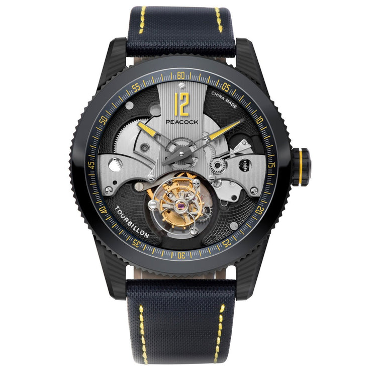 Peacock Pathfinder Carbon Fiber Tourbillon Yellow Black - Watches.com - P501 - 4 - Yellow