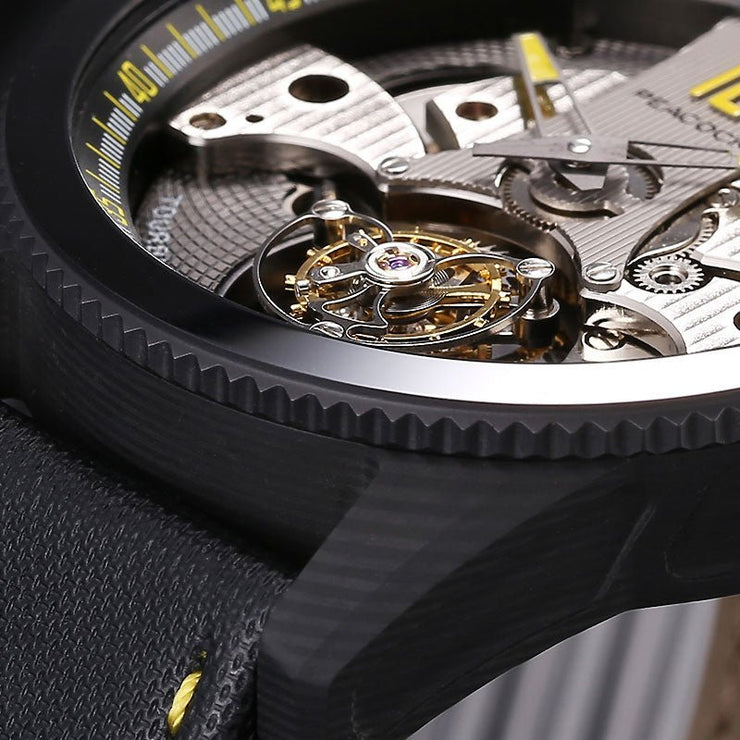 Peacock Pathfinder Carbon Fiber Tourbillon Yellow Black - Watches.com - P501 - 4 - Yellow