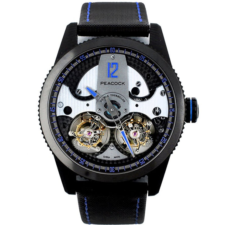 Peacock Pathfinder Double Tourbillon Black Blue - Watches.com - P531 - 4 - Blue