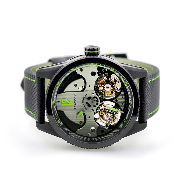 Peacock Pathfinder Double Tourbillon Black Green - Watches.com - P531 - 4 - Green