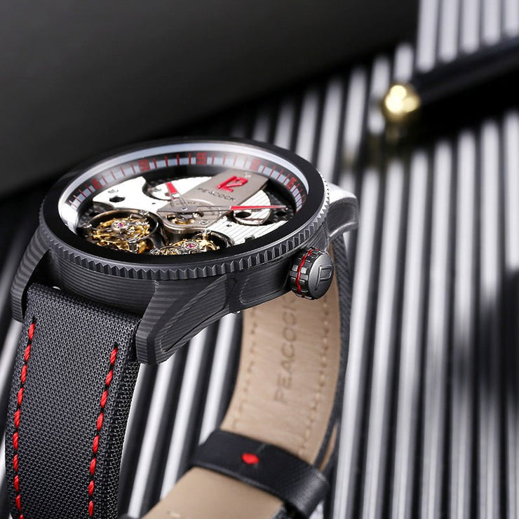 Peacock Pathfinder Double Tourbillon Gray Red - Watches.com - P531 - 4 - Red