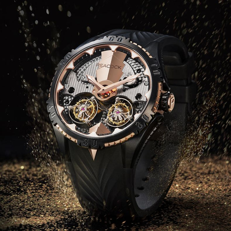 Peacock Plume Monarch Double Tourbillon Rose Gold - Watches.com - PAG0101