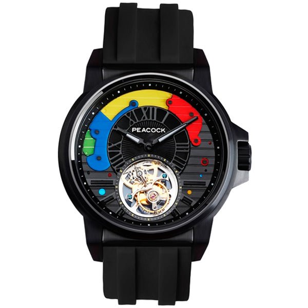 Peacock Time Color Tourbillon All Black - Watches.com - P506 - 2 - Black