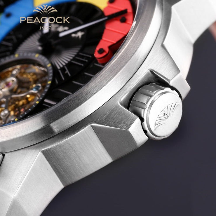 Peacock Time Color Tourbillon Black - Watches.com - P506 - 1 - Black