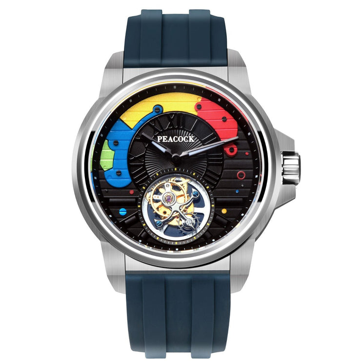 Peacock Time Color Tourbillon Blue - Watches.com - P506 - 1 - Blue