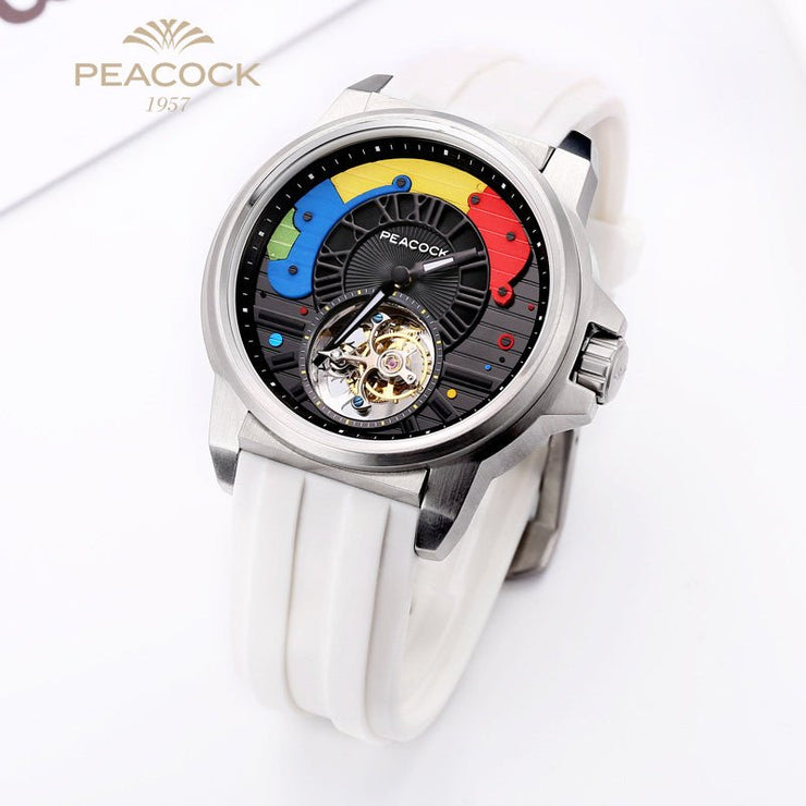 Peacock Time Color Tourbillon White - Watches.com - P506 - 1 - White