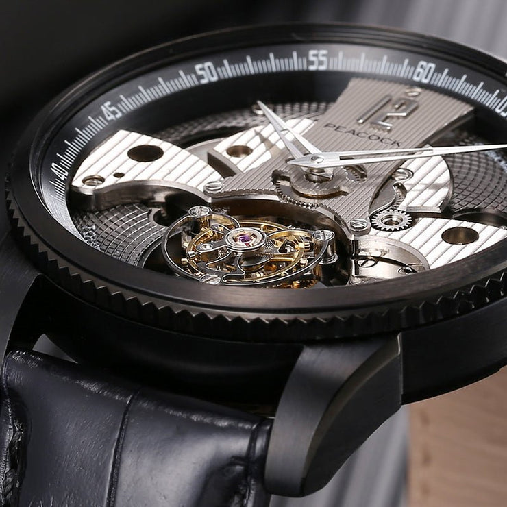 Peacock Witness Tourbillon Black IP - Watches.com - P501T - 2