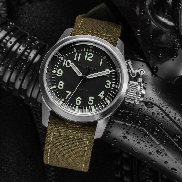 Praesidus A - 5 UDT Automatic Green Canvas - Watches.com - P - 38 - UDT - GRSG