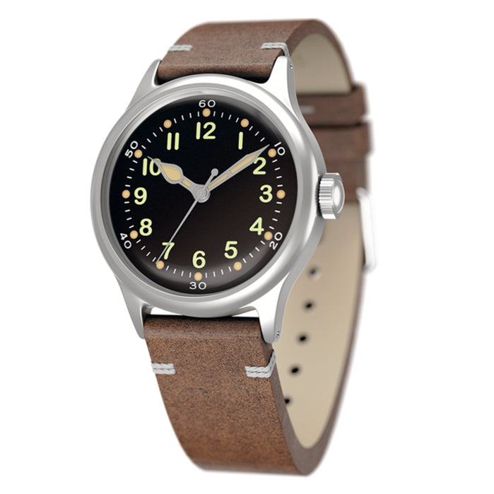 Praesidus Service Watch Automatic Black Brown angled shot picture