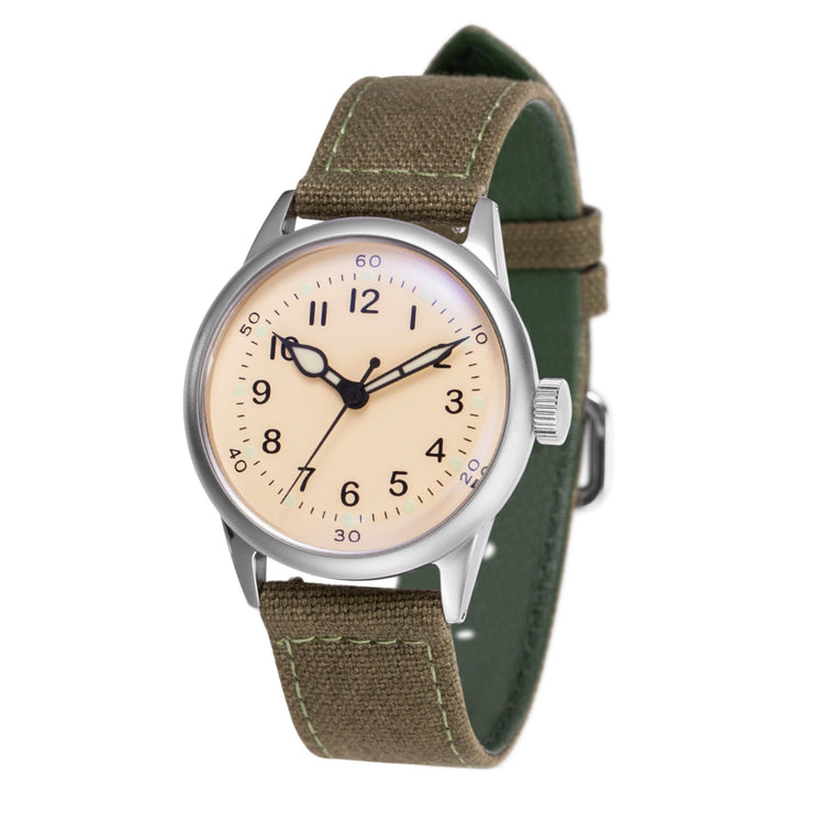 Praesidus Tom Rice Canvas Automatic Cream - Watches.com - P - 38 - MIC - GRSG