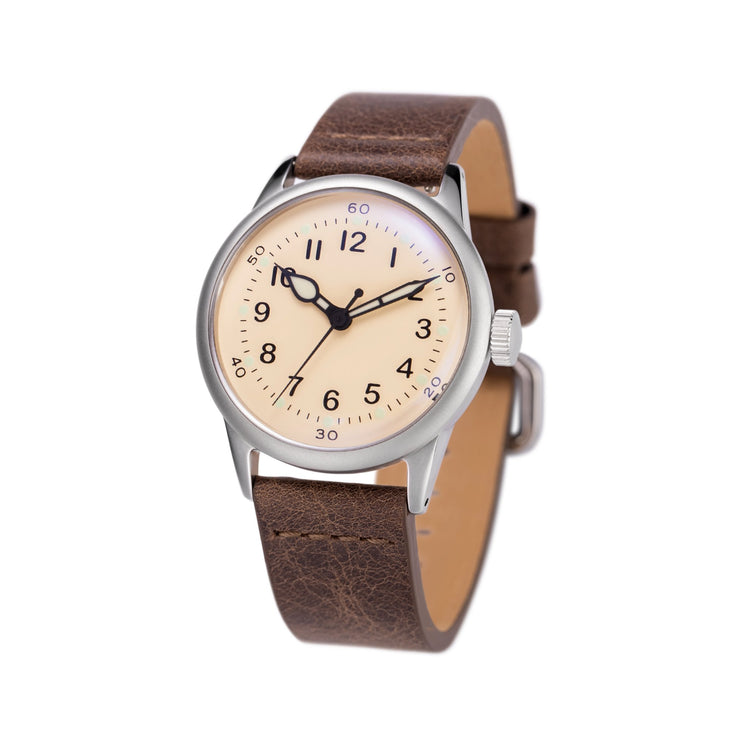 Praesidus Tom Rice Leather Automatic Cream - Watches.com - P - 38 - MIC - DBRSG