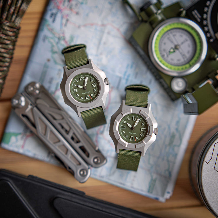 Prevail Onward Future Field Watch Tactical Compass Green - Watches.com - ON - TAC - GRN