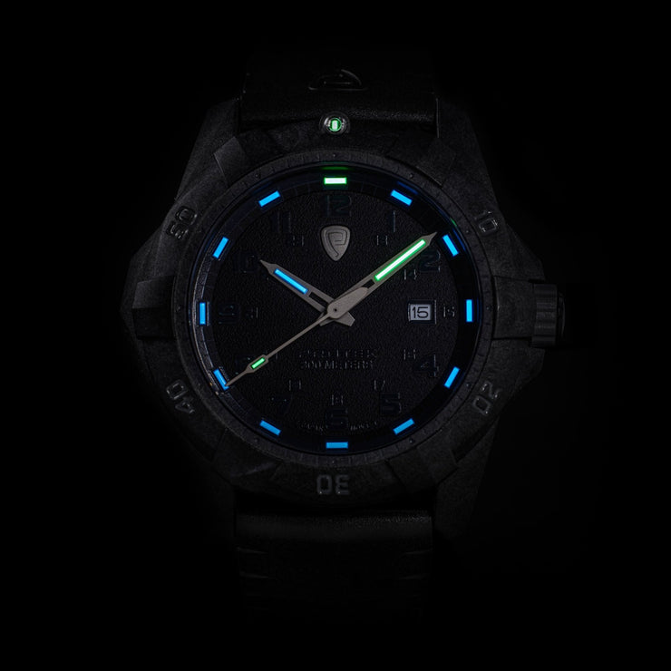 ProTek Carbon Dive 1000 Series Tritium All Black - Watches.com - PT1001