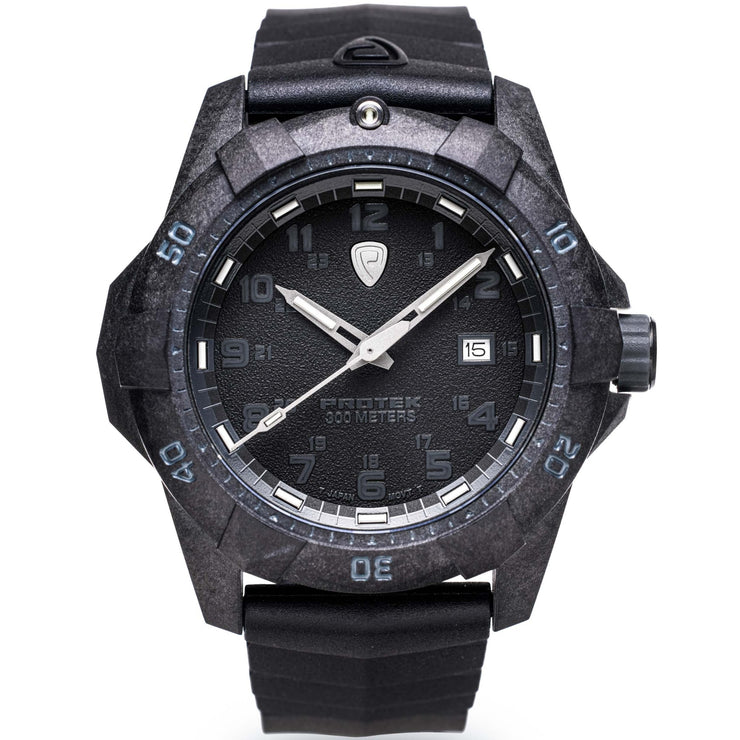 ProTek Carbon Dive 1000 Series Tritium All Black - Watches.com - PT1001