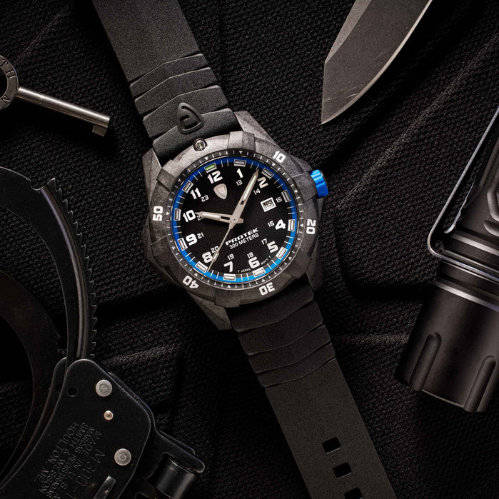 ProTek Carbon Dive 1000 Series Tritium Black Blue angled shot picture