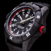 ProTek Carbon Dive 1000 Series Tritium Black Red - Watches.com - PT1002