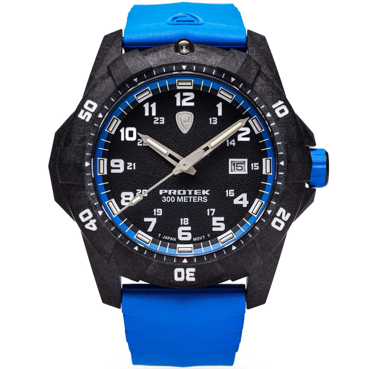 ProTek Carbon Dive 1000 Series Tritium Blue - Watches.com - PT1003B