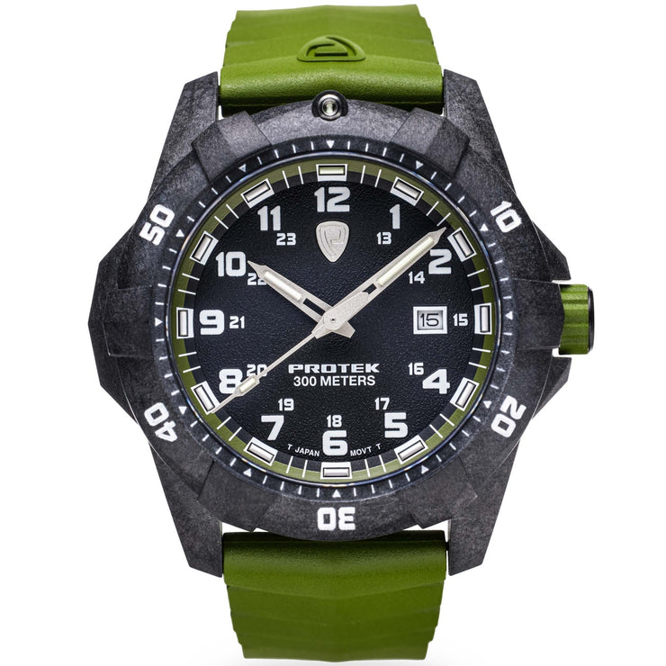 ProTek Carbon Dive 1000 Series Tritium Green - Watches.com - PT1005G