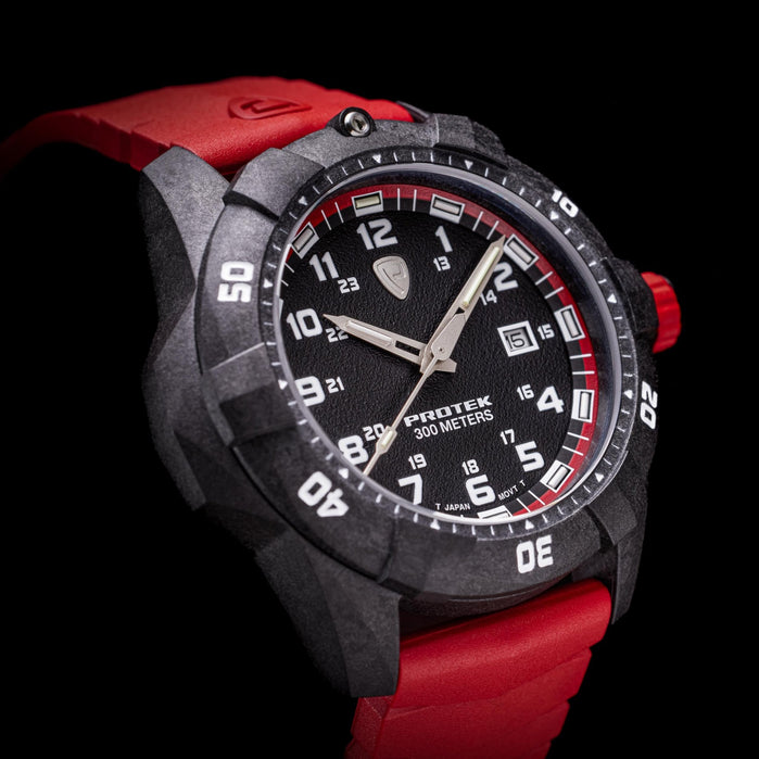 ProTek Carbon Dive 1000 Series Tritium Red angled shot picture