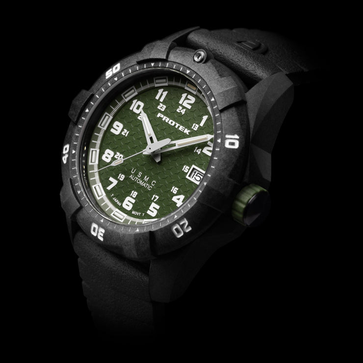 ProTek Carbon USMC Dive 1215 Automatic Green - Watches.com - PT1215