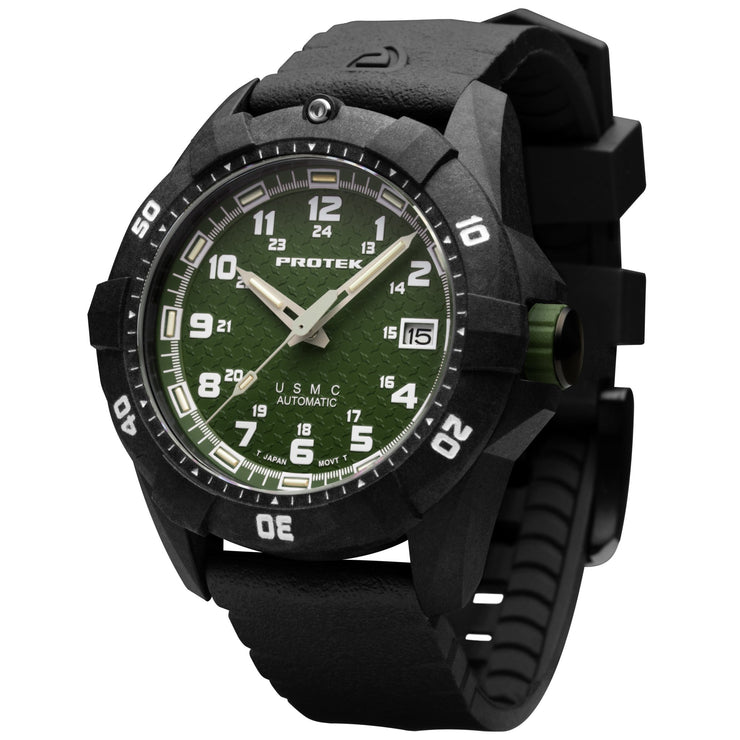 ProTek Carbon USMC Dive 1215 Automatic Green - Watches.com - PT1215