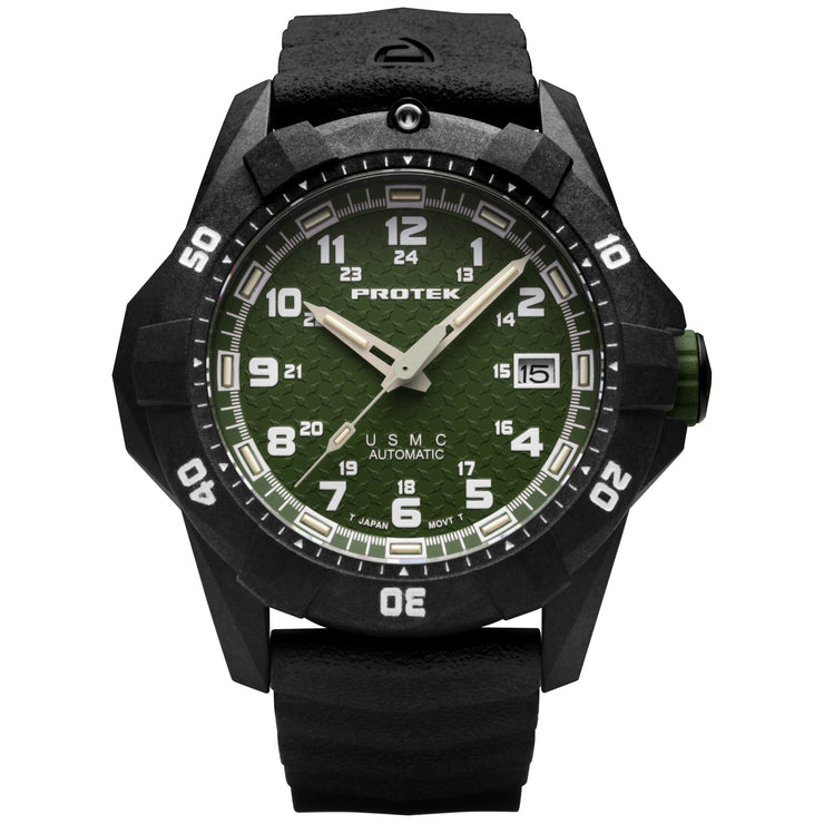 ProTek Carbon USMC Dive 1215 Automatic Green - Watches.com - PT1215