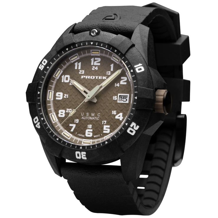 ProTek Carbon USMC Dive 1216 Automatic Tan - Watches.com - PT1216