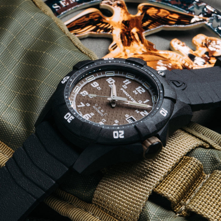 ProTek Carbon USMC Dive 1216 Automatic Tan - Watches.com - PT1216